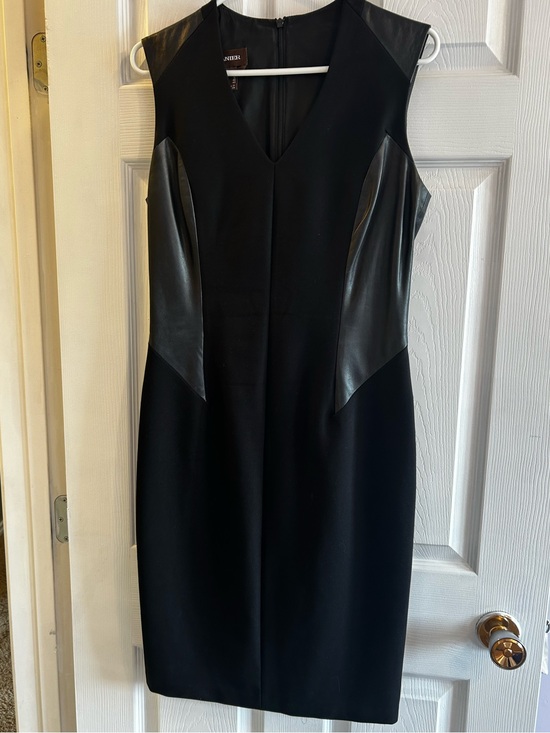Danier Dresses & Skirts - Danier Black Leather-Panel Midi Dress